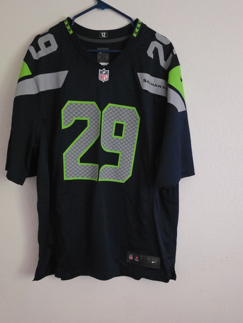 NFL Navy Football Jersey with Black and Gray Trim